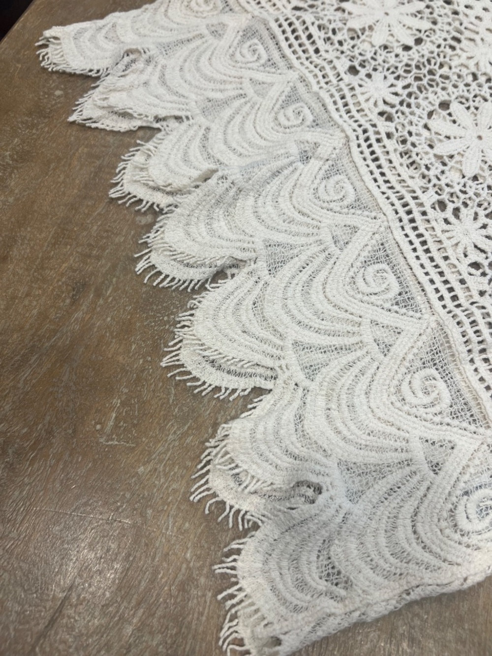 Rebellion Crochet Lace Boho Poncho Top | Ivory | Size M - Picture 4 of 5